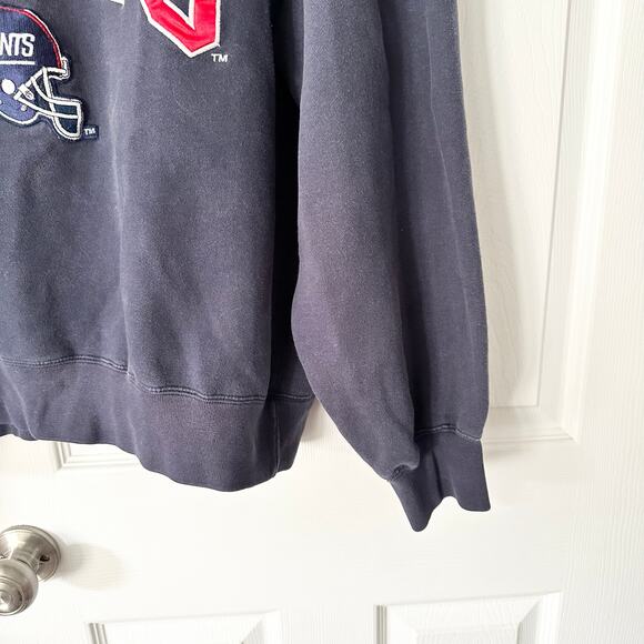 Logo Athletic Vintage Korea NFL Blue NY Giants Helmet Embroidered Sweatshirt XL - Picture 5 of 9